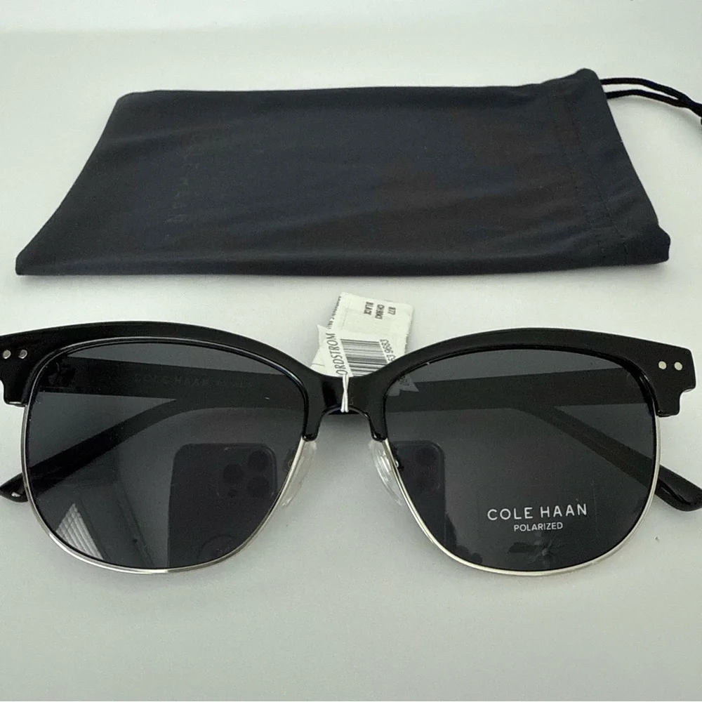 Cole Haan 55mm Half Rim Polarized Sunglasses